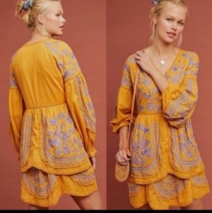 Meadow Rue Lisette Embroidered Tunic Dress Large